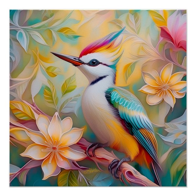 Poster Petit arc-en-ciel Pic Imaginaire Oiseau (Devant)