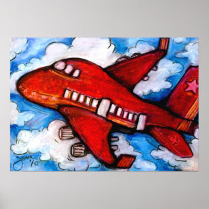 Poster Petit avion rouge