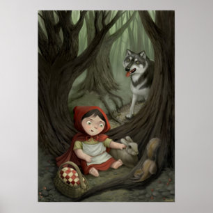 Poster Petit chaperon rouge Art pour enfants Imprimer