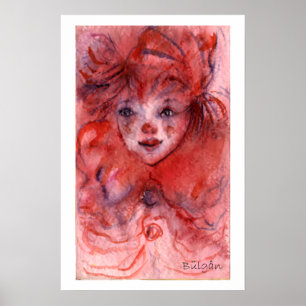 POSTER PETIT CLOWN ROUGE