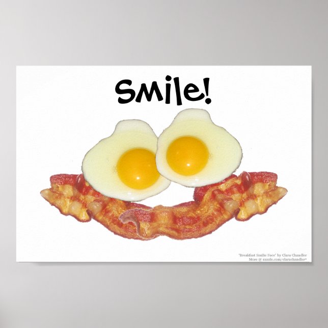 Poster Petit-déjeuner Smilie Face par Clara Chandler (Devant)