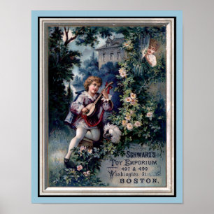 Poster Petit enfant jouant de la mandoline