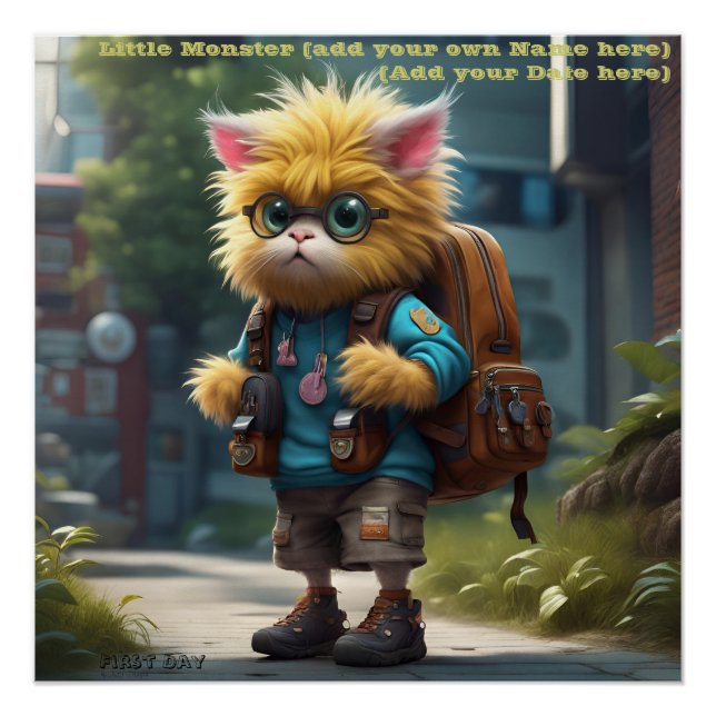 Poster Petit Imaginaire de Monster AI Art numérique d' Im (Devant)