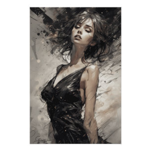 Poster Petit Imaginaire noir générée par l'IA