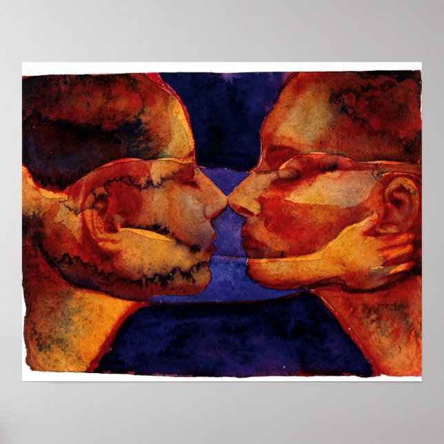 Poster Petit miroir jumeau avec figure (Devant)