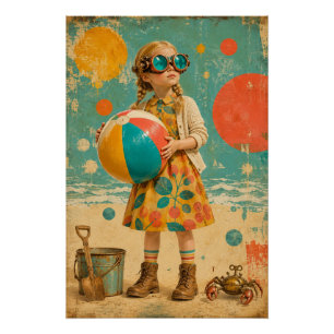 Poster Petit Steampunk à la plage