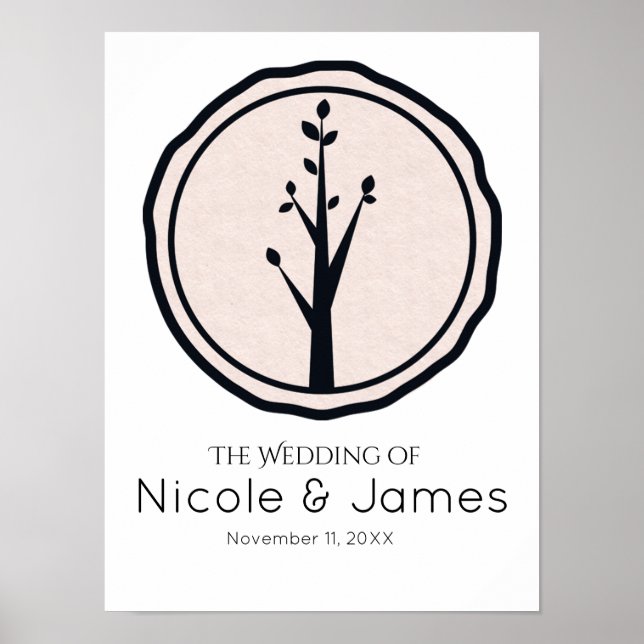 Poster Petite Bannière Personnalisée de Mariage Rustique  (Devant)