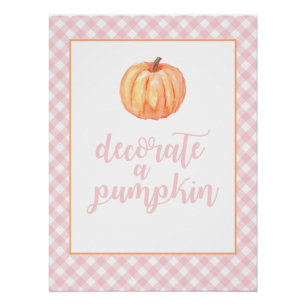 Poster Petite citrouille rose décoration d'anniversaire a