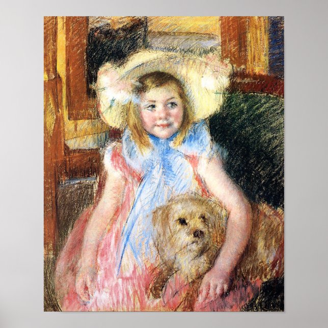 Poster Petite fille avec chien (Devant)
