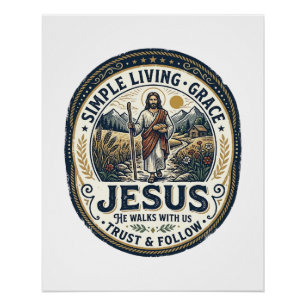 Poster Petite Maison de Jésus Vie Slow Vintage
