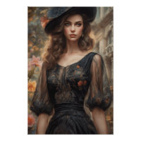 Petite robe noire conçue par AI - Art de style Vin