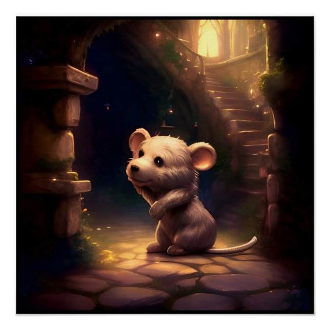 Poster Petite souris adorable (Devant)