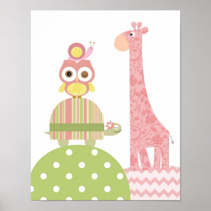 Poster Petites filles crèche art