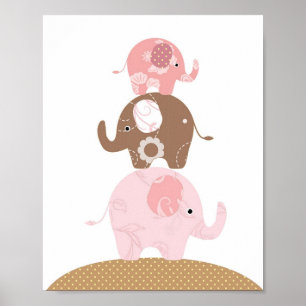 Poster Petites filles d'art d'éléphant