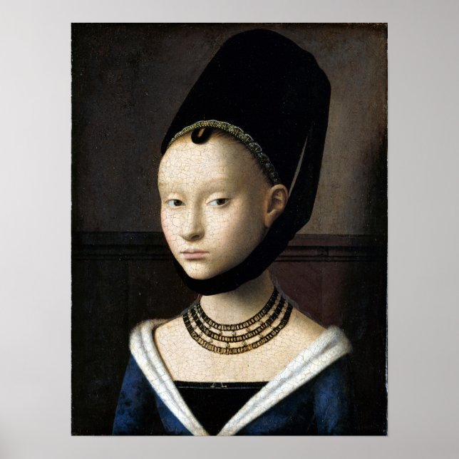 Poster Petrus Christus Portrait d'une jeune femme (Devant)
