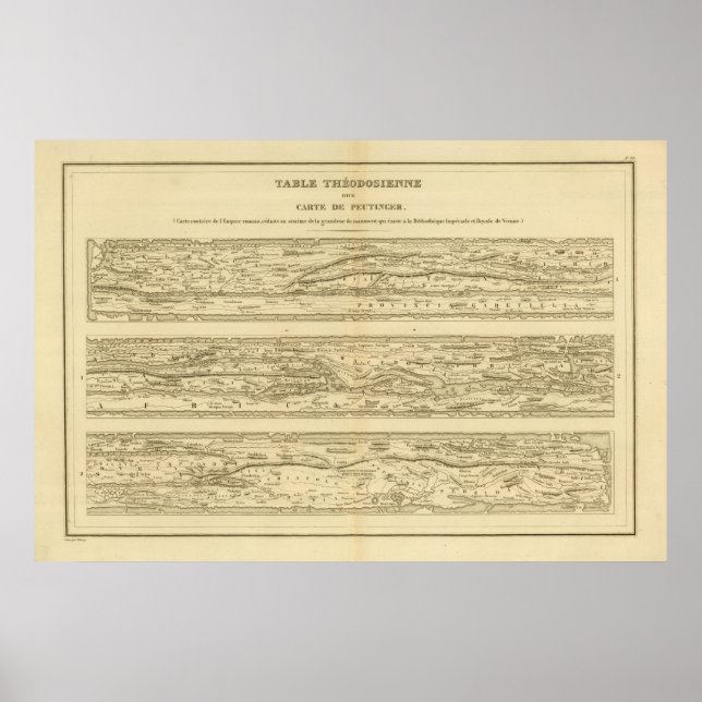 Poster Peutinger de carte dite théodosienne Table (Devant)