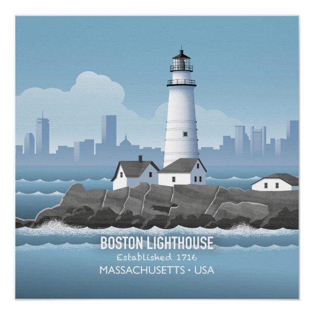 Poster Phare de Boston (Devant)