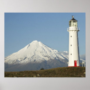 Poster Phare de Cape Egmont et Mt Taranaki / Mt