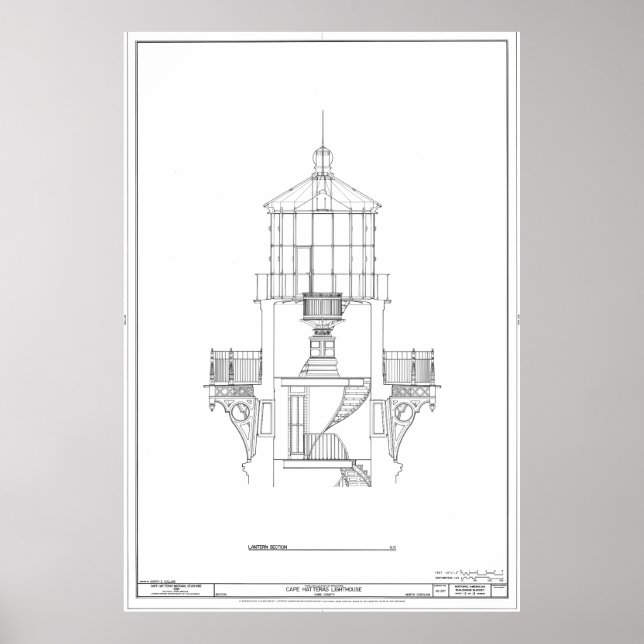 Poster Phare de Cape Hatteras Salle de lanterne Plan (Devant)