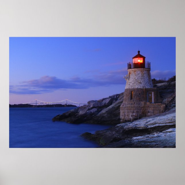 Poster Phare de Castle Hill et pont Newport (Devant)