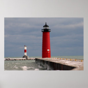 Poster Phare de Pierhead, Kenosha, Wisconsin