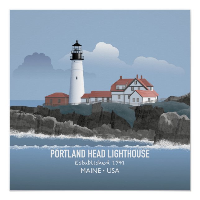 Poster Phare de Portland Head (Devant)