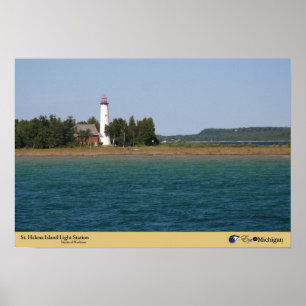 Poster Phare d'île de la Ste.Hélène - Michigan