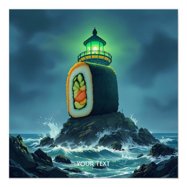 Poster Phare géant de sushi mignon fantastique (Devant)