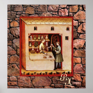 Poster PHARMACIE ANTIQUE, Pharmaciste, Médecine, Pharmaci