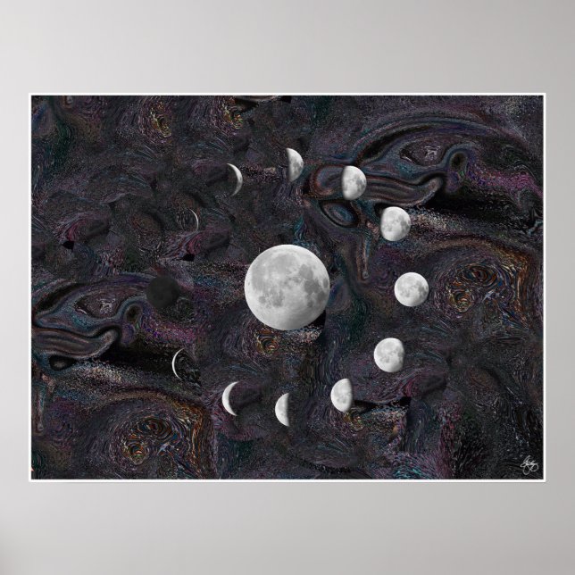 Poster Phases de lune dans un univers imaginé (Devant)