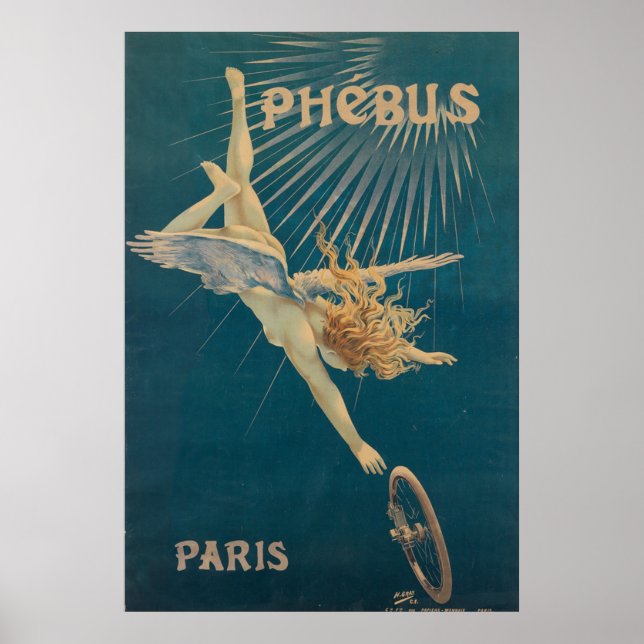 Poster Phebus Vintage French Nouveau Bicycle France (Devant)