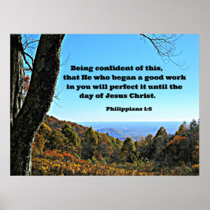 Poster Phil. 1:6 Etant confiant de cela, que celui qui...