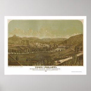 Poster Philippi, carte panoramique de WV - 1861