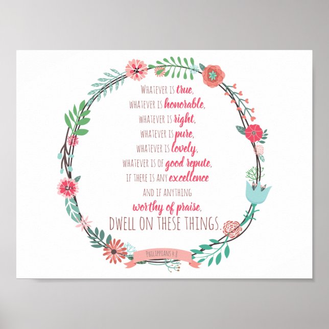 Poster Philippiens 4:8 (Devant)