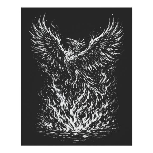 Poster Phoenix renaissant des flammes par BurnsInHell (Devant)