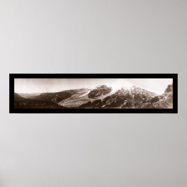 Poster Photo 1907 du Mt. Rainier WA (Devant)