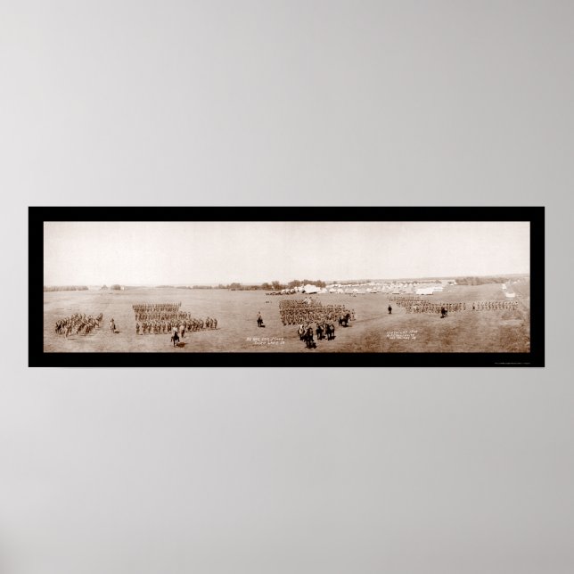 Poster Photo 1908 de la Garde nationale de l'Iowa (Devant)