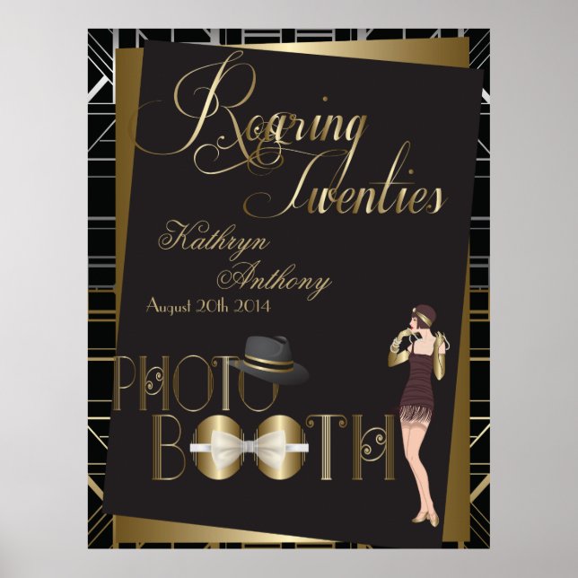 Poster photo classique du Mariage Gatsby Deco (Devant)