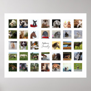 Poster PHOTO COLLAGE MUR ART -34 Photos Carrés Instagram