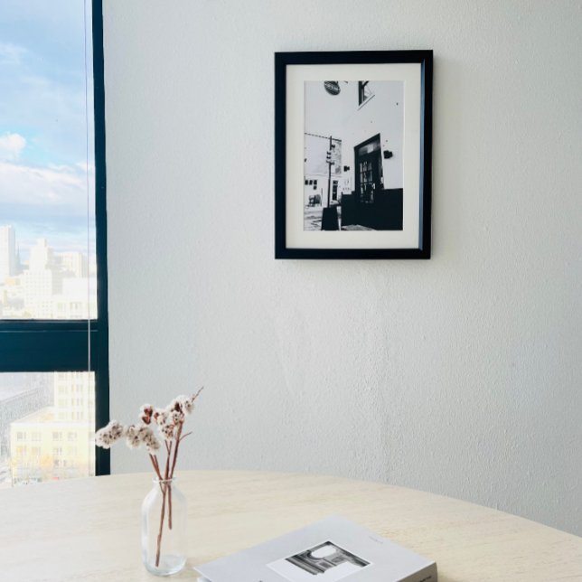 Poster photo de la boutique de café noir et blanc (Créateur téléchargé)