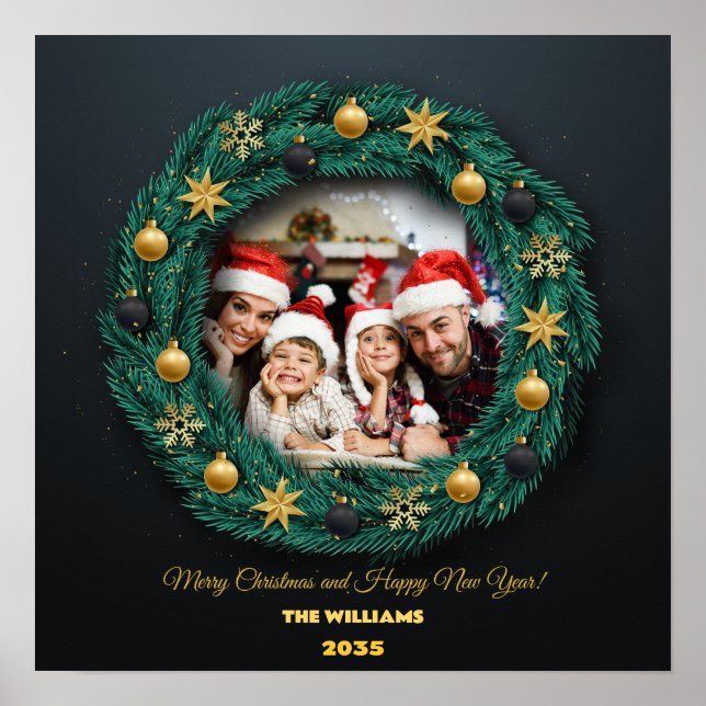 Poster photo de la famille des couronnes de Noël (Devant)