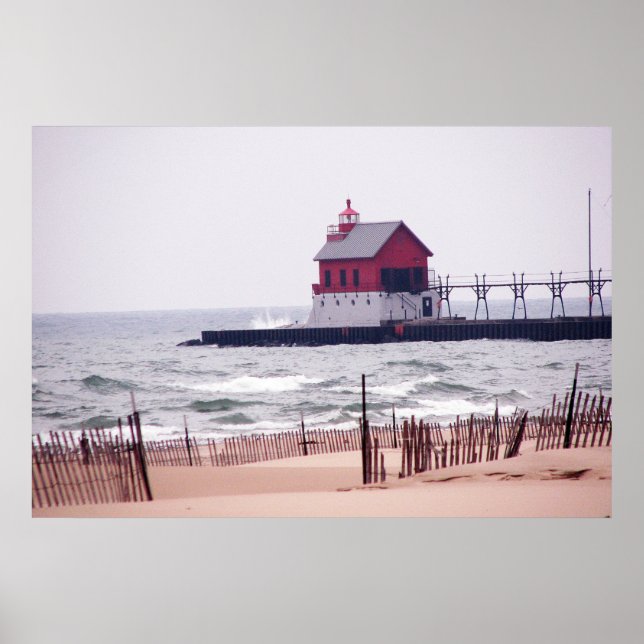 Poster Photo de la plage de Grand Haven (Devant)