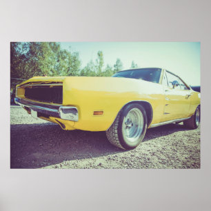 Poster photo de la voiture de muscle vintage