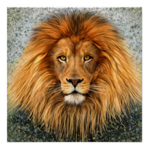 Poster Photo de lion Peinture image