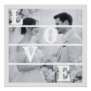 Poster Photo de mariage personnalisé "AMOUR"
