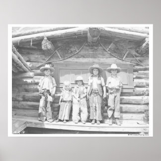 Poster Photo de ranch des mecs en cowboy