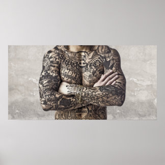 Poster Photo de tatouage corporel masculin