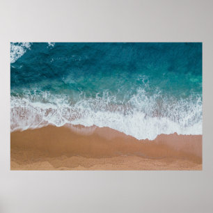 Poster photo Deep Blue Ocean Beach Waves