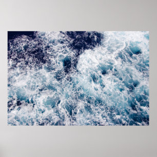 Poster photo Deep Blue Ocean Waves