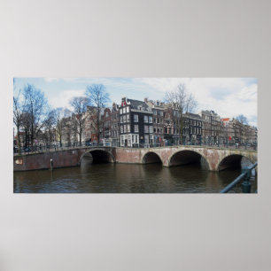 Poster photo des ponts du canal d'Amsterdam